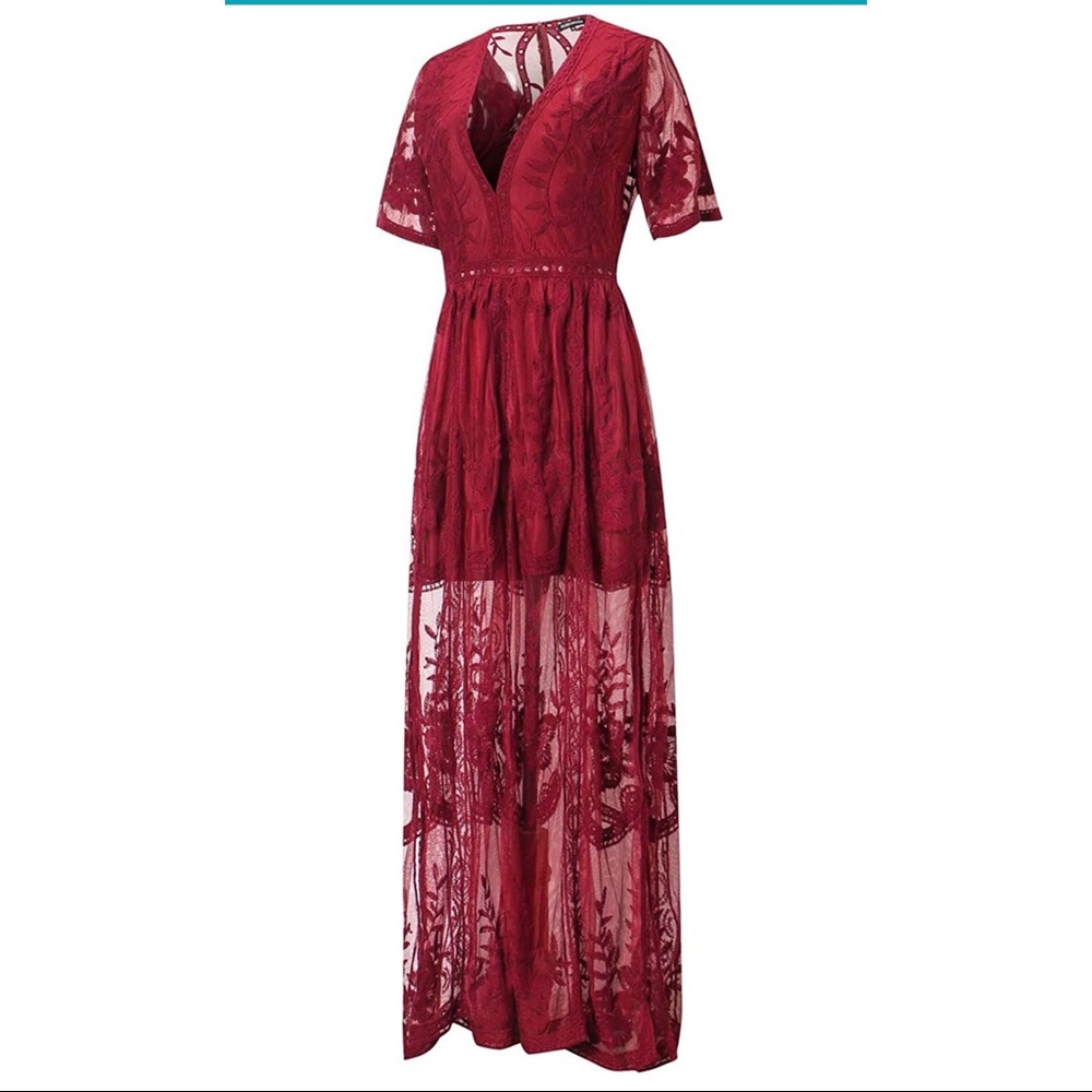 Woman’s V-Neck Lace Romper Dress